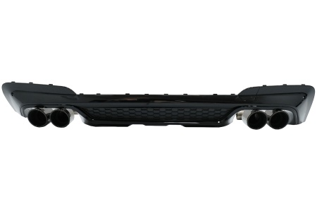 Difuzor Bara Spate Evacuare Dubla cu Ornamente evacuare compatibil cu BMW X3 G01 2018-2020 M Design Negru Lucios