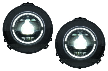 Faruri Bi-Xenon Look compatibil cu MERCEDES G-Class W463 (2005-2017) Negru Facelift 2018 Design
