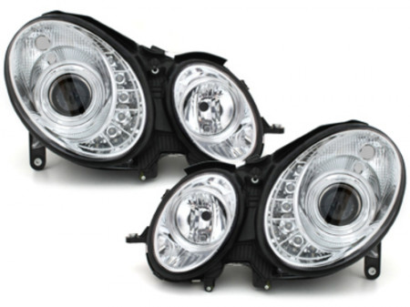 Faruri DAYLINE compatibil cu MERCEDES B. W211 E-Klasse 02-06 chrom