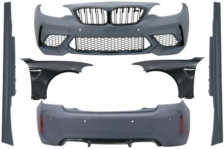 Pachet Exterior Complet compatibil cu BMW Seria 2 F22 Coupe F23 Cabrio (2014-2017) M2 Design