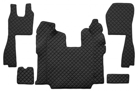 Set covorase camion, piele ecologica compatibil cu SCANIA R 2010-2016 Negru, AUTOMAT, scaune normale