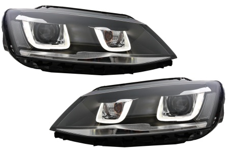 Set faruri 3D LED compatibil cu VW Jetta Mk6 VI 2011-2017 GTI U Bi-Xenon Design