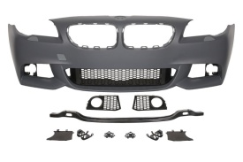 Bara auto fata compatibil cu BMW seria 5 F10 F11 pachet M 2009-2013, cu gauri pentru spalator de faruri