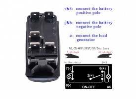 Buton Comutator, ON OFF, Auto, 12V 24V, cu LED Panou, Lumina Albastra, LED LIGHT BAR - Img 4