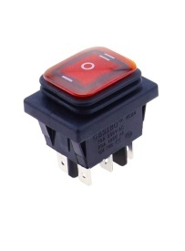 Buton intrerupator Gesibo 3 pozitii, iluminat rosu 6 picioare 250V 16A, bucata