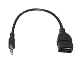 Cablu adaptor OTG Jack 3.5mm tata la USB mama, lungime 20 cm