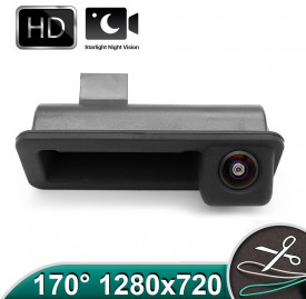 Camera marsarier HD, unghi 170 grade cu StarLight Night Vision pentru Ford Mondeo MK4, Focus MK2, Fiesta, Smax, Fusion pe manerul de la hayon
