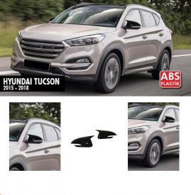 Capace oglinda compatibile cu Hyundai Tucson 2015-2018 Negru lucios Batman Style - Img 2