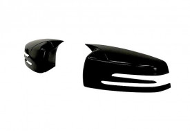 Capace oglinda compatibile cu MERCEDES clasa S W221 2007-2012 Negru lucios Batman Style