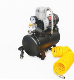 Compresor auto portabil pentru anvelope cu furtun – 12V, 15A, 3L, 150PSI, 60L/min