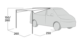 Copertina auto pentru usa laterala van, Easy Camp Voss Canopy 250x260x150 - Img 4
