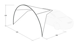 Copertina auto, Prelata umbrire pentru usa laterala, 445x225 cm, Outwell Forecrest Canopy - Img 5