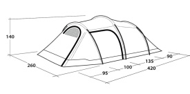Cort camping tip tunel, cu 2 camere, pentru 4 persoane, 420x260x140 cm, Outwell Tent Earth 4 Plus - Img 10