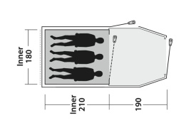 Cort camping tip tunel pentru 3 persoane, 415x200x120 cm, Outwell Tent Earth 3 Plus - Img 11