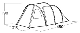 Cort camping tip tunel pentru 5 persoane, 450x315x190 cm, Easy Camp Tent Hidra 5 - Img 6