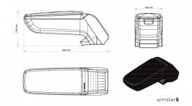 Cotiera Armster S material textil negru cu suport OPEL ZAFIRA C TOURER 2012-2019 - Img 3