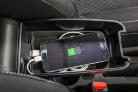 Cotiera auto Armster OE cu USB DACIA Sandero III 2020-> cu cotiera de fabrica, piele ecologica negru - Img 5