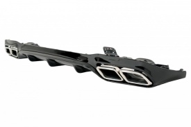 Difuzor Bara Spate cu Ornamente Toba Crom compatibil Mercedes E-Class W213 Sport Line 2016-2019 E63 Design - Img 4