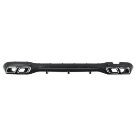 Difuzor Bara Spate cu Ornamente Toba Crom compatibil Mercedes E-Class W213 Sport Line 2016-2019 E63 Design