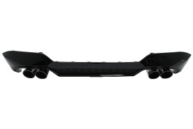 Difuzor Bara Spate Evacuare Dubla cu Ornamente evacuare compatibil cu BMW X3 G01 LCI M-Sport 2021-> M Design Negru Lucios - Img 2