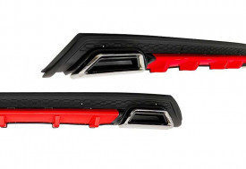 Difuzor bara spate universal , ELITE PLUS B Design, negru mat cu rosu - Img 2