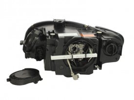 Far Dreapta D1S/P21W, electric, cu motor, culoare insert negru/cromat, culoare semnalizator alb compatibil AUDI A4 B7 - Img 2