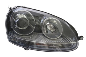 Far Dreapta D2S/H7, electric, cu motor, culoare negru compatibil VW GOLF V 2003-2008