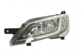 Far Stanga H7/H7/W21, electric, cu motor, culoare cromat compatibil FIAT DUCATO 2014->