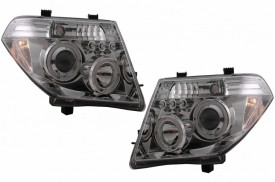 Faruri Angel Eyes compatibil cu Nissan Navara D40 (2004-2009) Pathfinder R51 (2005-2008) Crom - Img 3