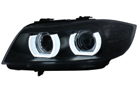 Faruri Bi-Xenon U-Led 3D Angel Eyes compatibil cu BMW Seria 3 E90 E91 2008-2011 Fundal gru - Img 9