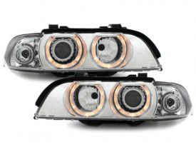 Faruri compatibil cu BMW Seria 5 E39 (1995-06.2003) Angel Eyes Crom - Img 1