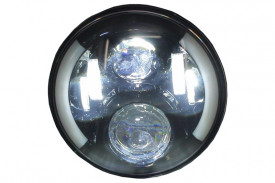 Faruri Full LED CREE compatibil cu Jeep Wrangler JK (2007-2017) Mercedes G-Class W463 (1989-2017) Land Rover Defender Negru - Img 5