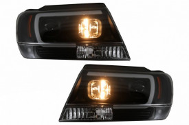 Faruri LED compatibil cu Jeep Grand Cherokee (1999-2004) Tube Light Negru - Img 4