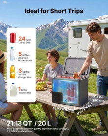 Frigider auto 12 volti, 20L, congelator portabil ultra-usor din EPP, compresor electric cu control prin aplicatie, 12V 24V DC, pentru camion, rulote, SUV, barca, calatorie, camping - Img 2