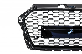 Grila Centrala compatibil cu AUDI A3 8V Facelift 2016-2019, RS3 Design Negru Lucios - Img 3
