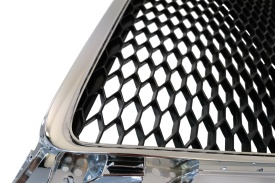 Grila Centrala Fara Emblema compatibil cu AUDI A4 B8 2007-2012 Limousine Avant RS Design Argintiu - Img 6