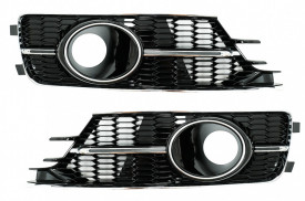 Grile Laterale compatibil cu AUDI A6 C7 4G Facelift 2015-2018 Negru Lucios si Crom - Img 2