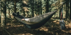 Hamac pentru drumetie, camping, pescuit sau gradina, 300x140 cm, Robens Trace Hammock Set - Img 16