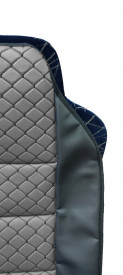 Husa scaun camion compatibila cu SCANIA, Piele ecologica negru cu gri - Img 2