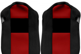Huse scaune camion compatibile cu IVECO STRALIS 2002-2012 negru cu rosu - Img 2