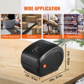 Imprimanta termica de etichete VEVOR, 300 DPI, dimensiune eticheta 40-108 mm, Bluetooth wireless si recunoastere automata a etichetelor, suporta Windows/MacOS/Linux/Android/IOS - Img 7