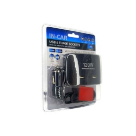 Incarcator auto, Splitter bricheta 12V-24V, 3 iesiri, 2 iesiri USB,120W - Img 3