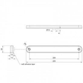 Lampa gabarit 225x28, LED, alba, autoadeziva, 12-36V, FT-195B Fristom - Img 4