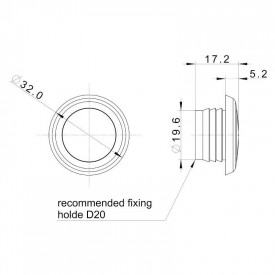 Lampa gabarit fi28, cu LED, incastrabila, rosie FT-074C Fristom - Img 7