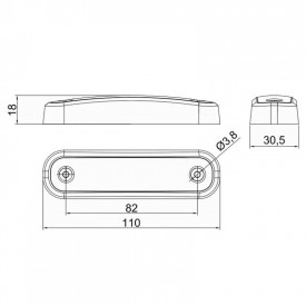 Lampa gabarit, LED, albastra, 12-36V, FT-045N Fristom - Img 4