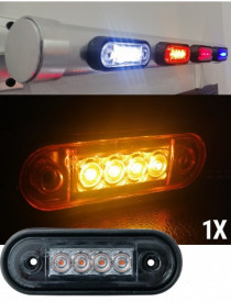 Lampa gabarit Portocalie, 12V-24V, Lumină pentru camion, autobuz, furgonetă, remorcă, rulotă, spate curbat pentru montare directă pe rollbar - Img 5