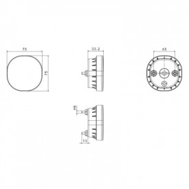 Lampa mers inapoi, 75x75, LED, cu 2 suruburi, cu cablu FT-410 LED Fristom - Img 3