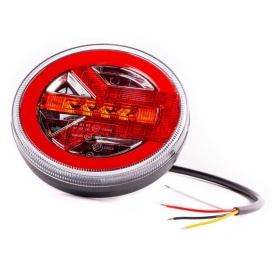 Lampa stop cu led, 3 functii de tip hamburger, 12/24V, diametru 14cm - Img 3