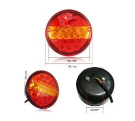 Lampa stop tip hamburger, LED, pentru camion, remorca, autobuz, rulota, 12V-24V - Img 4