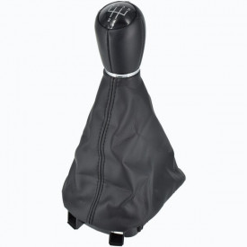 Nuca schimbator auto cu manson imitatie piele neagra compatibile SEAT LEON 1M 1999-2005, 5 trepte - Img 1